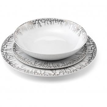 Juego de vajilla de porcelana gris Medard de Noblat - 18 piezas