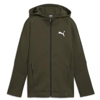 Sudadera Evostripe FZ Puma Verde para Niño, Casual, Deportivo, Algodón Sostenible, Multideporte (6 años = 116 cm)