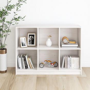 Estantería de madera maciza de pino 104x33x76 cm Natural, Blanco, Mueble Almacenaje Estantería para Oficina, Estudio, Dormitorio Estantería/Librería/ mueble de Almacenamiento