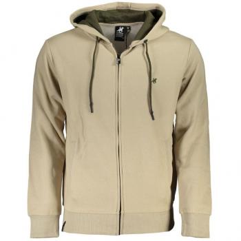 U.S. Polo Assn. Men's Beige Hooded Zip Sweater - M