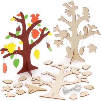Wooden Autumn Tree Kits (Pack of 2) Craft Kits