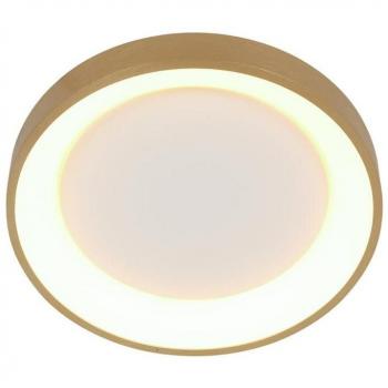 Plafón LED Ringlede Steinhauer, dorado, altura 6 cm, diámetro 28 cm, material metal, integrado (LED)