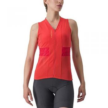 Maillot Castelli Anima 4 sin mangas rojo hibisco mujer - S
