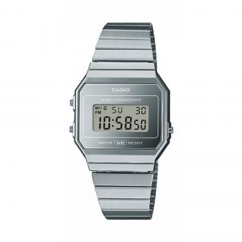 Reloj digital Casio Vintage A700WEV-7AEF con diseño icónico, color plateado, correa slim y funciones de cronómetro y alarma