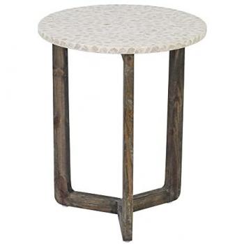 Mesa auxiliar Marrón Beige Nácar Madera MDF 45 x 45 x 55 cm