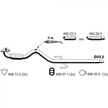 Tubo de escape ERNST 043526 para OPEL Signum CC y Vectra C Caravan