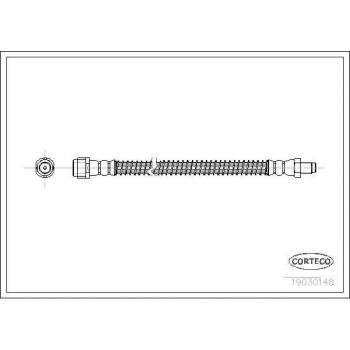 Latiguillo de freno CORTECO 19030148 - Manguera flexible para el sistema de frenos, fabricada en goma y acero, alta resistencia a la presión, compatible con vehículos específicos, cumple con normativas de seguridad y