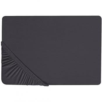 Sábana Ajustable Clásica de Algodón Negra 90 x 200 cm con Bordes Elásticos