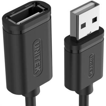 Cable de extensión USB 2.0 UNITEK Y-C417GBK de 3 metros - Negro