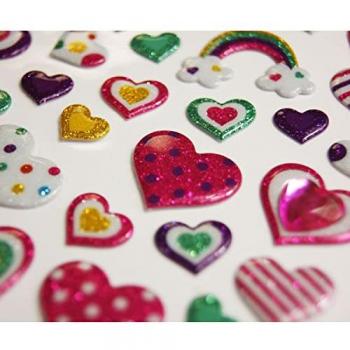 Pegatinas Tweeny Foamy Corazones Alegres Multicolor con Purpurina