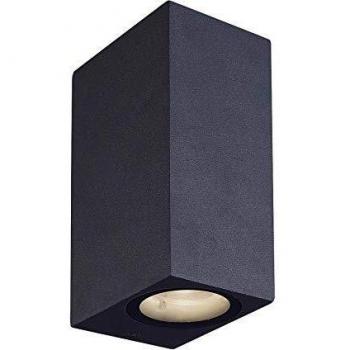 Aplique para exteriores Lucande Tavi, lámpara de pared LED moderna en negro, fabricada en aluminio, con 2 ledes Bridgelux
