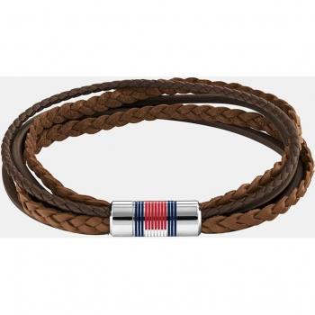 Pulsera Hombre Tommy Hilfiger Logo de Piel Marrón