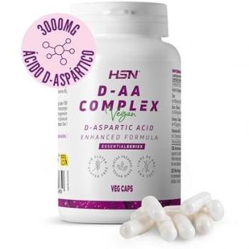 D-AA (Ácido D-Aspártico) 3000mg Complejo con Minerales y Vitamina B6 - 120 Cápsulas Veganas, No-GMO, Sin Gluten