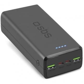 Powerbank SBS 30.000mAh 2xUSB-C 20W y 2xUSB-A 18W Negro