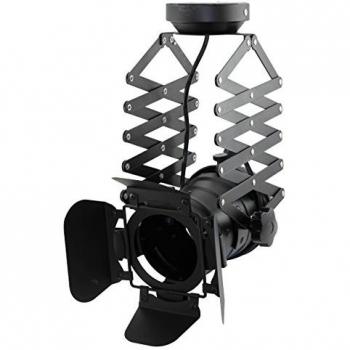 Lámpara de techo extensible tipo tijera, longitud ajustable, color negro, con casquillo E27