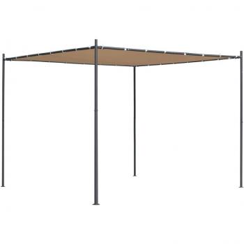 vidaXL Cenador con Tejado Plano de Jardín 3x3x2,4 m Beige Carpa Toldo Pérgola