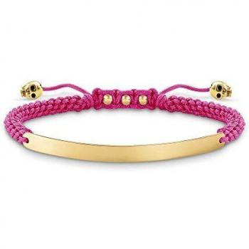 THOMAS SABO Love Bridge Bracelet 15-21 Cms, Pink/Gold Bracelet with Nylon Accents, Multicolor female, Size: ONE SIZE
