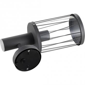 Aplique de exterior Lindby Yonan con sensor, moderno, color negro, material acero, 1 llama E27