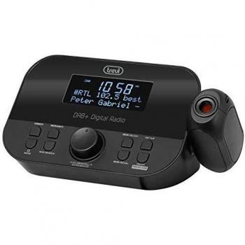 Despertador Digital Trevi RC 85D8 DAB con Proyector de Hora, Doble Alarma, Funciones Snooze y Sleep, Pantalla LED