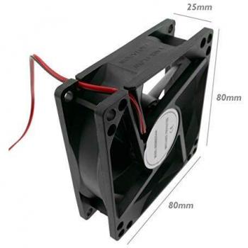 BeMatik - Ventilador de chasis 80x80x25 mm de 24 VDC para Caja de Ordenador