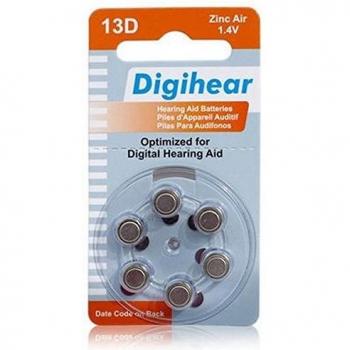 Pilas audifonos de Zinc Air 13 / P13 / PR48 de alta calidad y duración, pack de 6