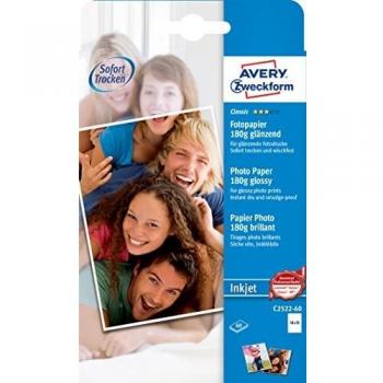 Papel Fotográfico Avery Zweckform Classic, 10x15 cm, 180 g/m², 60 hojas, brillante
