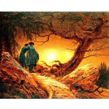 Contemplating por Caspar David Friedrich. 100% pintado a mano óleo sobre lienzo. Reproducción de alta calidad. Envío gratuito