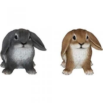 Conejo sentado de resina 14 cm (Juego de 2)
