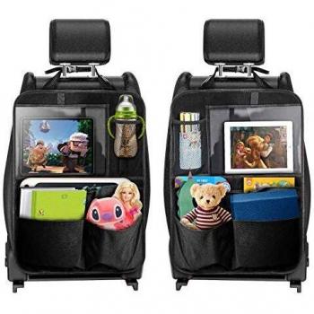 Organizadores para Coche, TECBOSS Organizador Asiento Coche, Protector Asiento Coche Silla Bebe, Organizador Coche Asiento con Soporte para 12.9 iPad