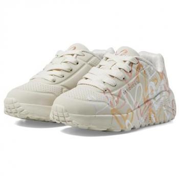 Zapatillas Skechers Uno Lite Metallic Love para Niñas, Color Beige, Talla 38, Con Cordones y Diseño Casual