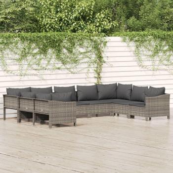 4-Seater Garden Sofa Set with Red Cushions