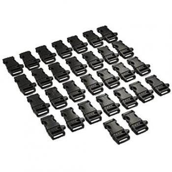 niceeshop(TM) Hebillas de Plástico Silbato del Lado Plano (Paquete de 30pcs, Negro)