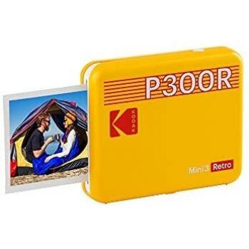 Kodak Mini 3 Retro Impresora de Fotos Portátil con Tecnología 4Pass, Foto Real: 3”x3” / 7.62cm x 7,6cm, Compatibles con iOS, Android y Dispositivos Bluetooth – Color Amarillo