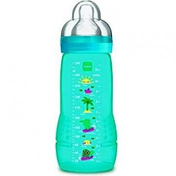 Instrucciones en lengua extranjera - MAM - Biberón Easy Active de segunda edad, 330 ml – 6 meses – Tetina Caudal X, velocidad ultrarrápida – Azul