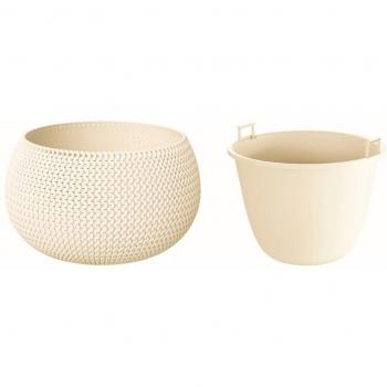 Maceta Redonda Splofy Bowl Crema 29x29x19 Cm - Prosperplast