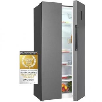Frigorífico Side-by-Side Exquisit SBS450-360E Antracita 178,9 cm, 83 cm de ancho, 444 L, NoFrost