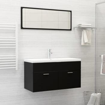 Juego de muebles de baño de madera de ingeniería negro Día y Noche