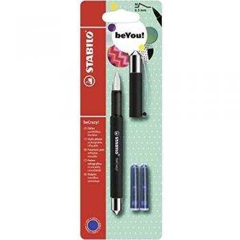 Stabilo becrazy. Pluma – Diseño: Uni Colors, Negro – Único lápiz Incluye 3 cartuchos