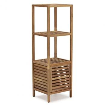 Estantería de Baño Pasay de Madera de Nogal, 123 cm de altura con 1 puerta