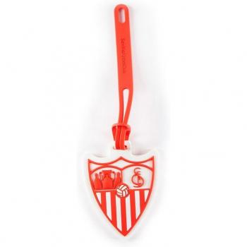 Etiqueta de Equipaje del Sevilla FC con Escudo y Colores Oficiales