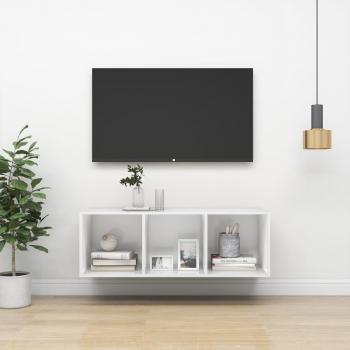 Mueble de pared para TV madera contrachapada 37x37x107cm blanco