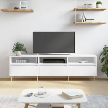 Mueble de TV madera contrachapada blanco 150x30x44,5 cm vidaXL