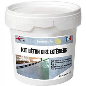 Kit de Betón Ciré Exterior - Suelos, Paredes, Terrazas y Escaleras - 10 m² (2 Capas) - Color Trigo Dorado Beige - ARCANE INDUSTRIES