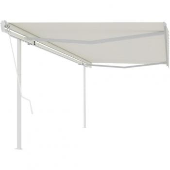 Tienda Retráctil Automática con Postes 5x3,5 m Color Crema
