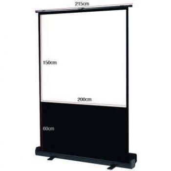 PHOENIX PANTALLA MANUAL PORTATIL DE SUELO VIDEOPROYECTOR 100 RATIO 4:3 / 16:9 2M X 1.50M POSICION AJUSTABLE / CARCASA NEGRA / TELA SUPER RESISTENTE
