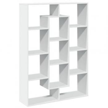 Estantería librería blanca 102x29x143 cm de madera multicapa y madera de ingeniería