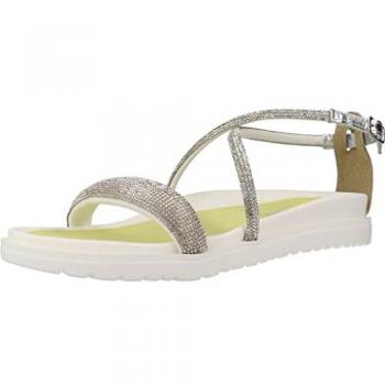 Sandalias cerradas por detrás con cordones y pedrería silver Marca Cafenoir Modelo C1GN9020 Talla 36