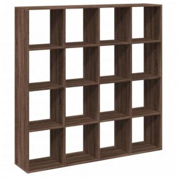 Estantería de madera de ingeniería marrón roble 137,5x29x137,5 cm