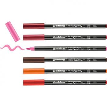 Edding 4200 Porcelain Brush Pens - Warm Colors Set of 6
