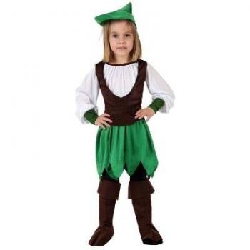 Disfraz de Arquera para Niña de Bosque (Talla 7-9 Años)